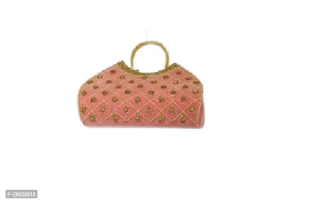 Elegant Leather Peach Purse Shoulder Handbag For Women