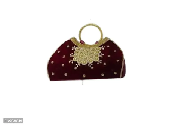 Elegant Leather Maroon Purse Shoulder Handbag For Women-thumb0