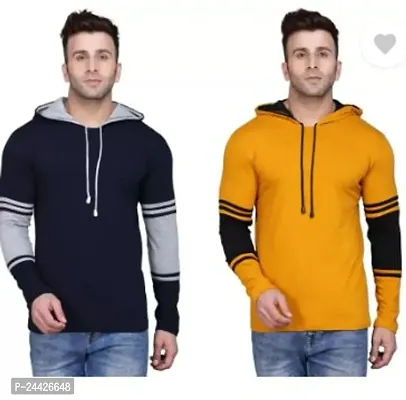 Stylish Cotton Blend Solid Long Sleeves Hoodies Combo For Men Pack Of 2