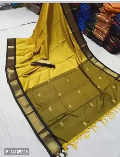 Stylish Fancy Designer Cotton Silk Saree With Blouse Piece For Women-thumb0