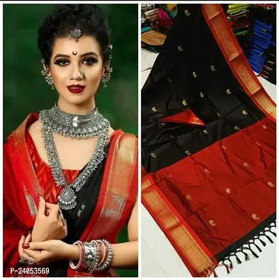 Beautiful Cotton Silk Zari Saree With Blouse Piece