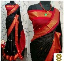 Beautiful Cotton Silk Zari Saree With Blouse Piece-thumb3