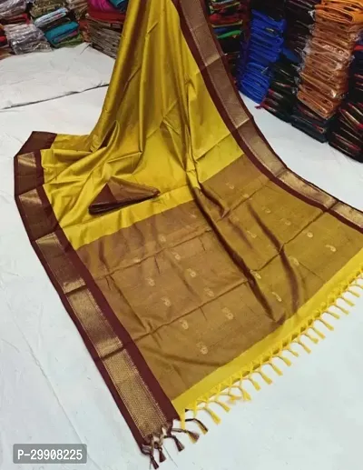 Beautiful Cotton Silk Saree With Blouse Piece-thumb0