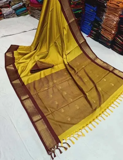 Glamorous Cotton Silk Saree with Blouse piece 