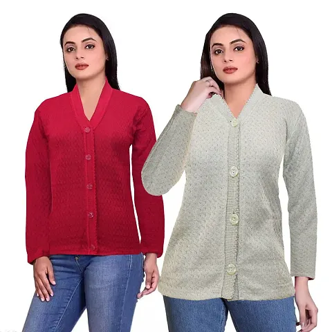 Women Wool Sweater/ Cardigan Pack Of 2