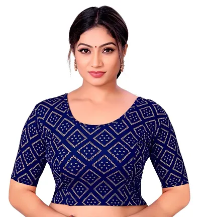 Lycra Printed Stitched Stretchable Blouses