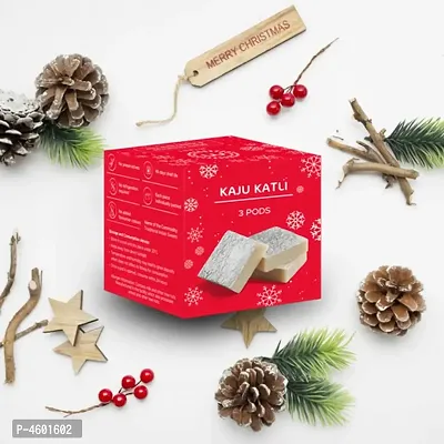 Misht Preservatives Free Kaju katli ( Pack of 4 box ( 80 gram each box ) ) in special Christmas and New year box packaging box.-thumb2