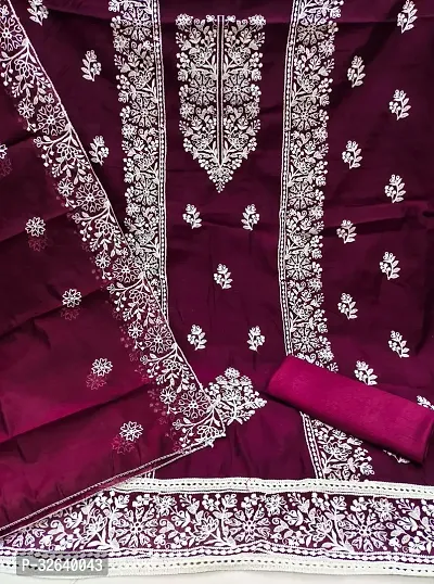 Fancy Chanderi Silk Dress Material With Dupatta For Women