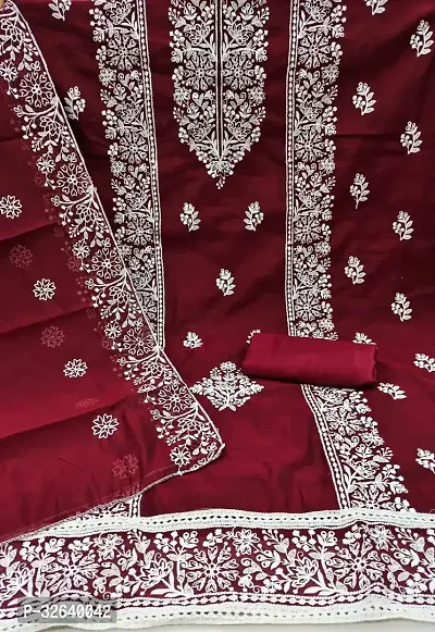 Fancy Chanderi Silk Dress Material With Dupatta For Women