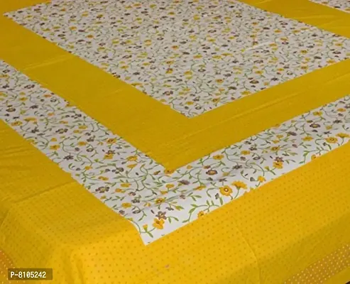 YonoCart&#8482; Pure Cotton Printed Jaipuri Double Bedsheet with 2 Pillow Covers (Yellow with Multi)-thumb2