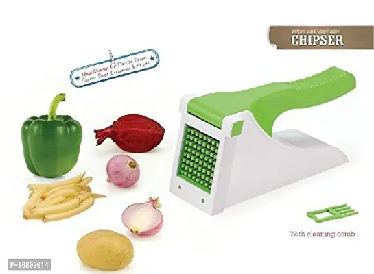 Green coloured plastic potato chipser French Fries Chips Maker Machine-thumb0