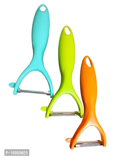 MULTI COLOURED 3 PIECE OF VEGITABLE AND FRUIT PEELER-thumb5