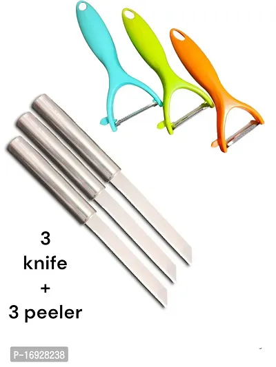 sliver color Knife ( 3 piece) and peeler