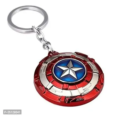 Superhero Captain America Rotating Shield Metal Key Chain-thumb0