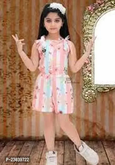 Beautiful Printed Cotton Half Sleeve Regular Fit  Dress for Kids
