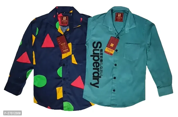 Kids Party Wear Shirts Combo | Kids' Wardrobe | Fashion Combo | Stylish Kids Outfit | Kids' Party Outfits | Combo Pack of 2-thumb0