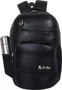 Avila Vegan Leather 30L 15.6 Inch Laptop Backpack for Men Women for Office Professionals and College Students Black-thumb1