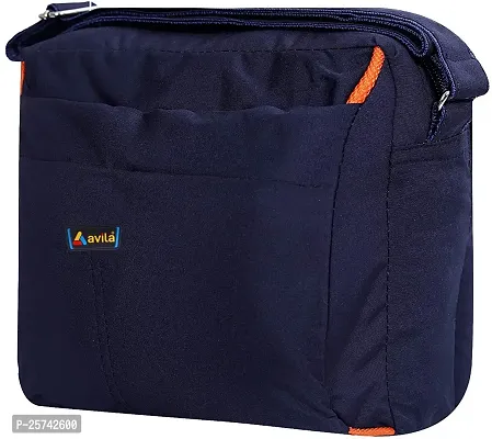 Avila Nylon Stylish Small Padded Sling Cross Body Travel Messenger Bag with Multi-Pocket Zip Closure and Adjustable Straps For Men Women-thumb0