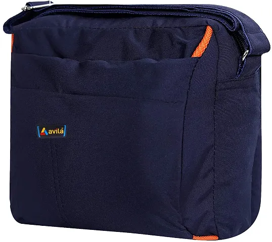 Avila Nylon Stylish Small Padded Sling Cross Body Travel Messenger Bag with Multi-Pocket Zip Closure and Adjustable Straps For Men Women