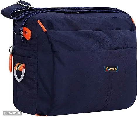 Avila Nylon Stylish Small Padded Sling Cross Body Travel Messenger Bag with Multi-Pocket Zip Closure and Adjustable Straps For Men Women-thumb2