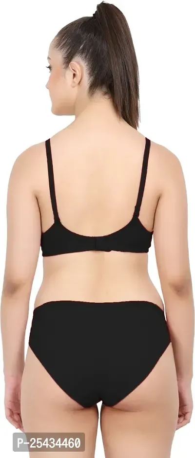 Stylish Cotton Black Bra And Panty Set For Women-thumb4