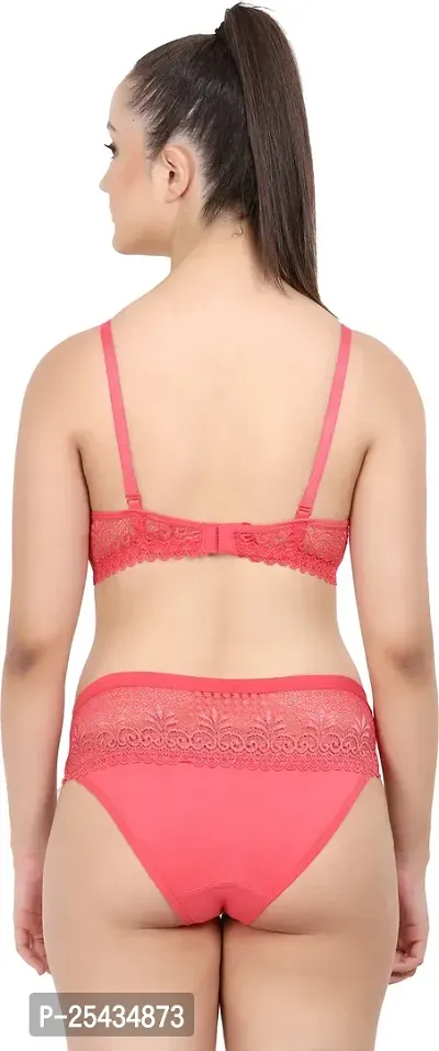 Stylish Cotton Red Bra And Panty Set For Women-thumb4