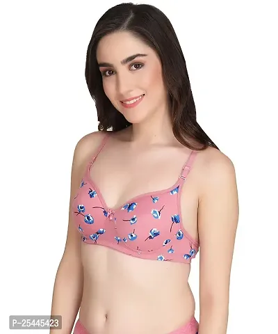 Stylish Pink Cotton Printed Bras For Women-thumb3