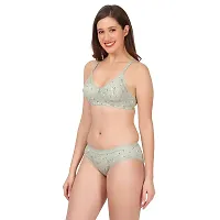 Stylish Cotton Green Bra And Panty Set For Women-thumb2