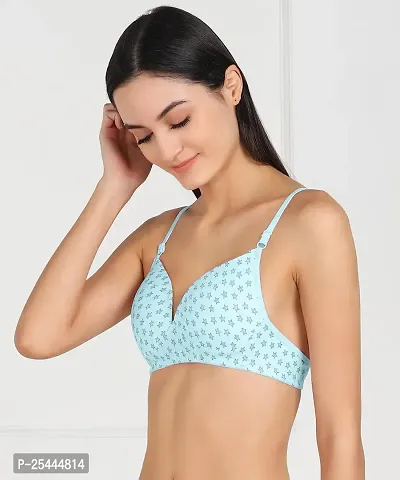 Stylish Blue Cotton Printed Bras For Women-thumb3