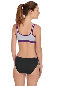 Stylish Cotton Purple Bra And Panty Set For Women-thumb3