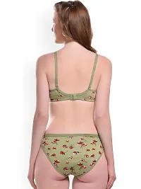 Stylish Cotton Green Bra And Panty Set For Women-thumb3