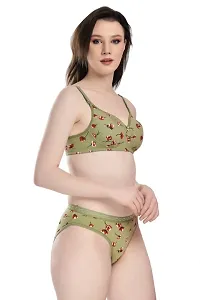 Stylish Cotton Multicoloured Bra And Panty Set For Women Pack Of 2-thumb1