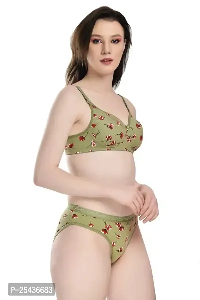 Stylish Cotton Multicoloured Bra And Panty Set For Women Pack Of 2-thumb2