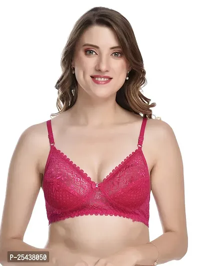 Stylish Net Multicoloured Bra And Panty Set For Women Pack Of 3-thumb5