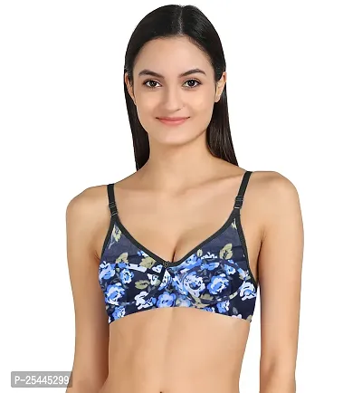 Stylish Black Cotton Printed Bras For Women-thumb0