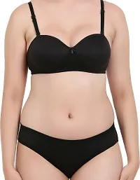 Stylish Cotton Black Bra And Panty Set For Women-thumb4