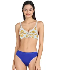 Stylish Yellow Cotton Printed Bras For Women-thumb1