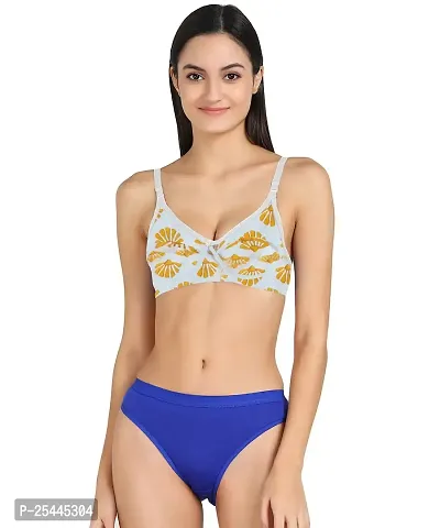 Stylish Yellow Cotton Printed Bras For Women-thumb2