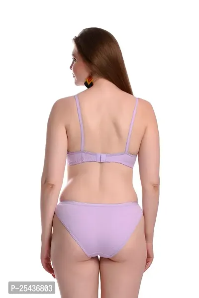 Stylish Cotton Purple Bra And Panty Set For Women-thumb4