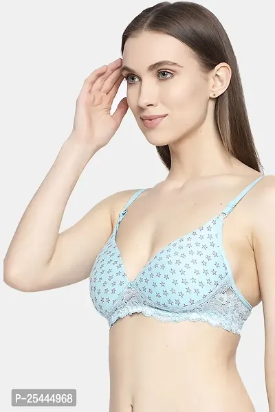 Stylish Blue Cotton Printed Bras For Women-thumb3