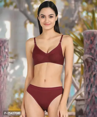 Buy Stylish Cotton Maroon Bra And Panty Set For Women Online In India At  Discounted Prices