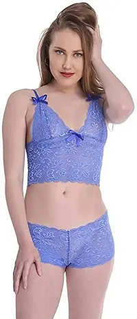 Stylish Blue Net Bridal Baby Dolls For Women-thumb1