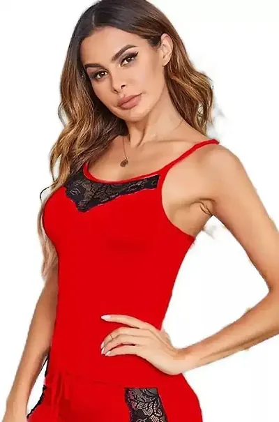 Fancy Babydoll Night Dress/Top Short Set For Women