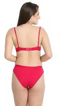 Stylish Cotton Red Bra And Panty Set For Women-thumb3