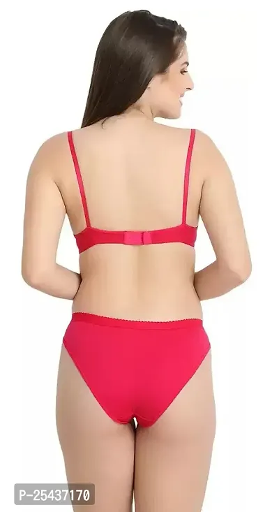 Stylish Cotton Red Bra And Panty Set For Women-thumb4