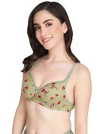 Stylish Green Cotton Printed Bras For Women-thumb2