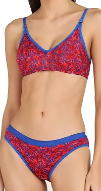 Stylish Cotton Red Bra And Panty Set For Women-thumb4