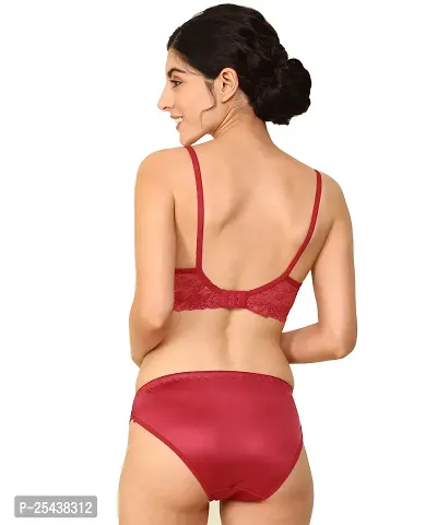 Stylish Cotton Red Bra And Panty Set For Women-thumb4