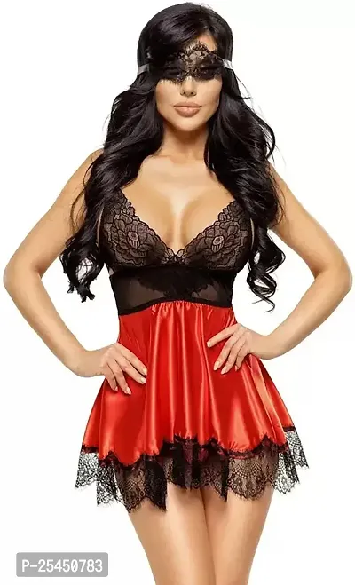 Stylish Red Net Bridal Baby Dolls For Women-thumb0