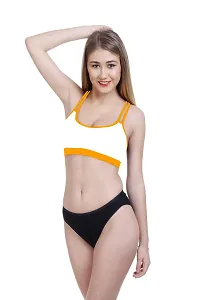 Stylish Cotton Yellow Bra And Panty Set For Women-thumb2